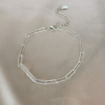 Silver Paperclip Link Bracelet