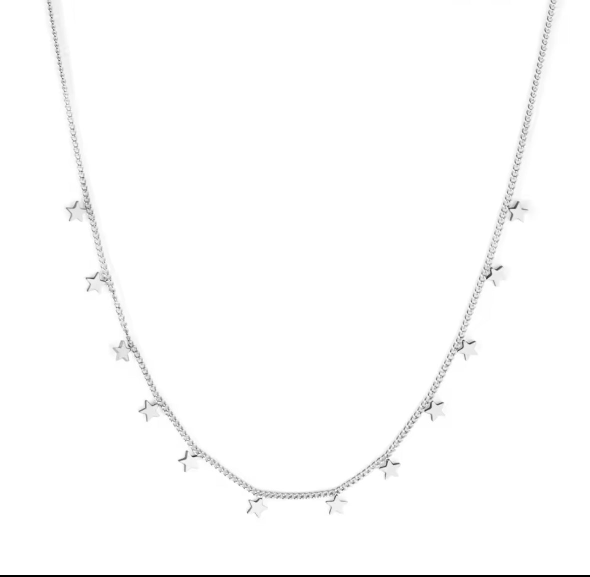 Tiny silver stars choker necklace
