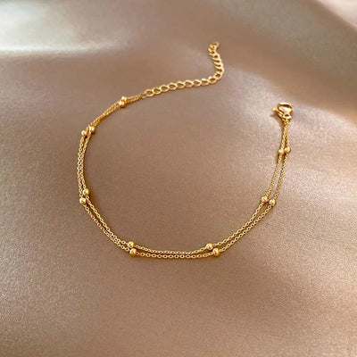 Gold Double Chain Satellite Bracelet